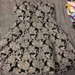 Black and white women’s dress floral design